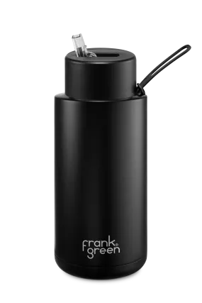 Frank Green - Ceramic Reusable Bottle Straw Lid 34oz Midnight