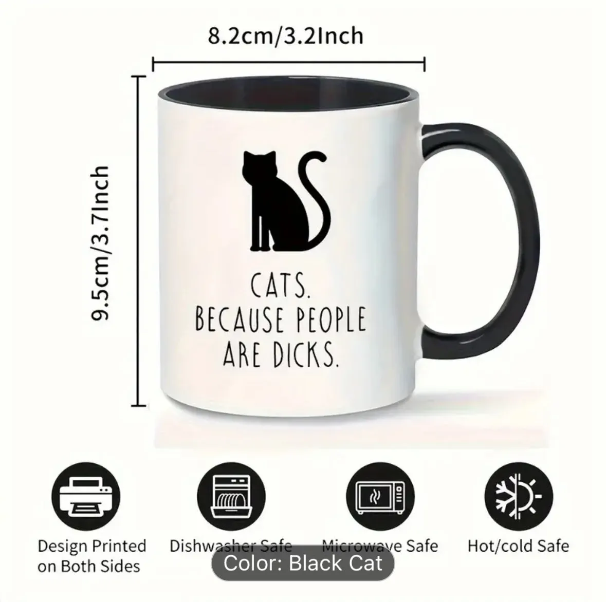 Funny Mug - Cats because people are 🍆