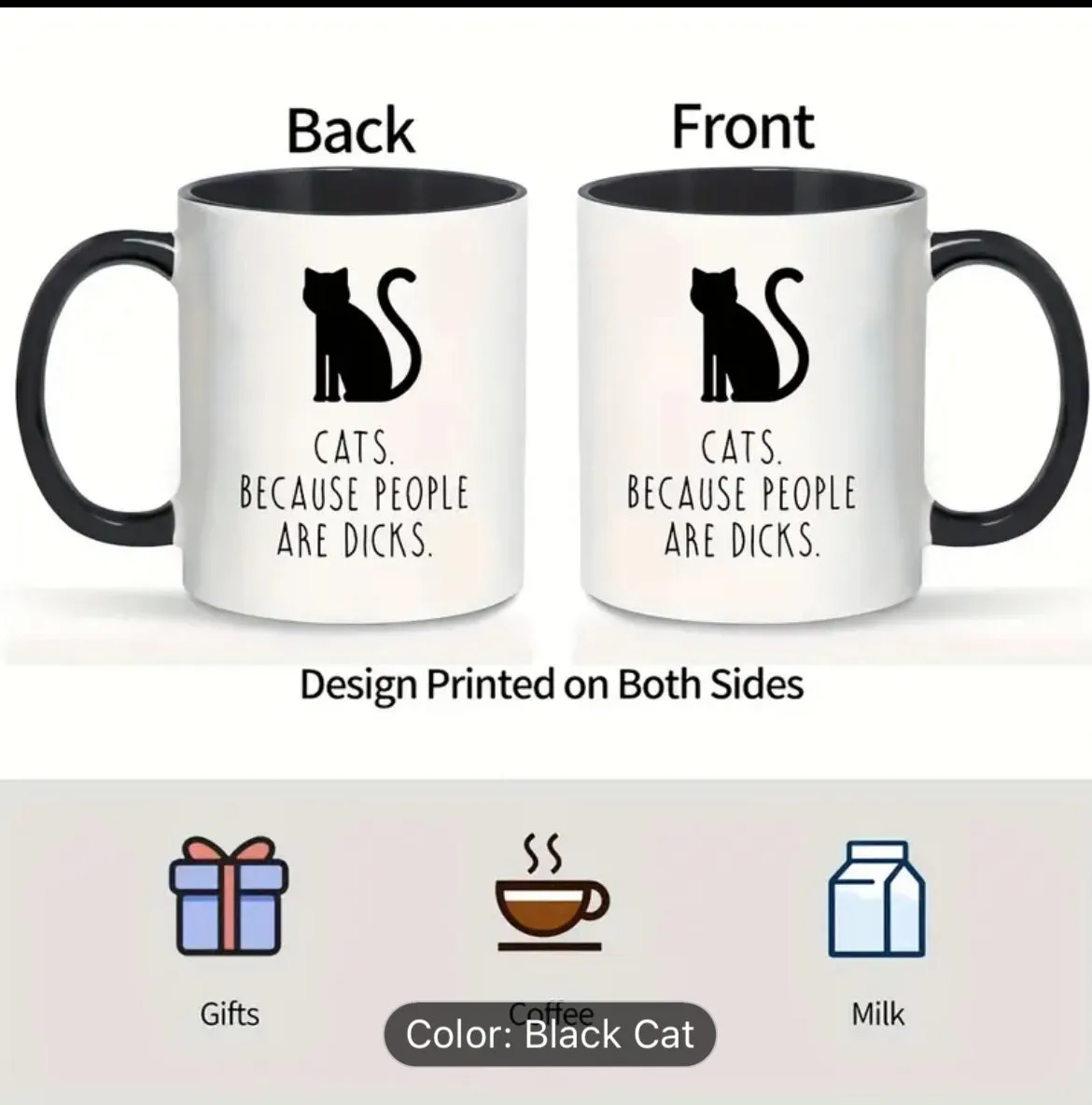 Funny Mug - Cats because people are 🍆