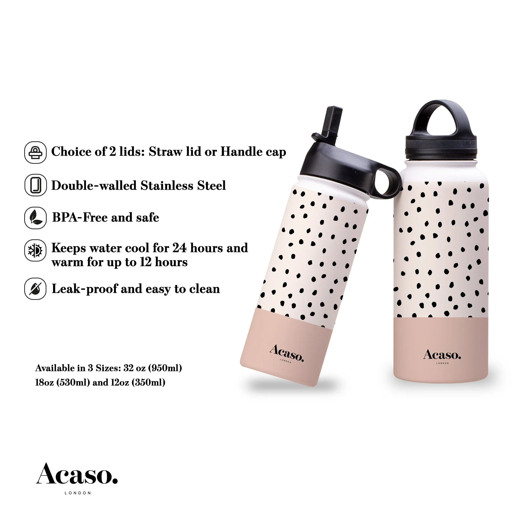 GEO MINI DOTS Steel Water Bottle