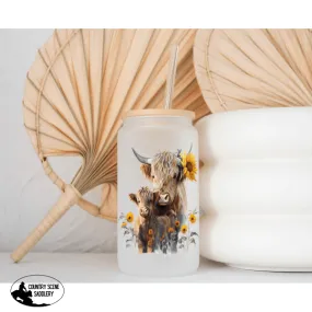 Glass Coffee Cup - Sunflower Mum & Calf