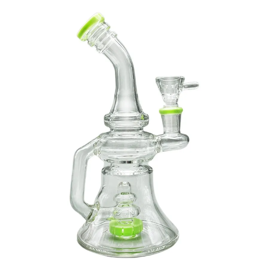 Glass Percolator Waterpipe - 19cm Dab Adaptable Bong - GWP400