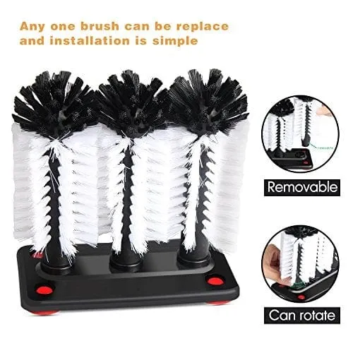 Glass Washer Brush Cleaner - 3 Brushes per Base