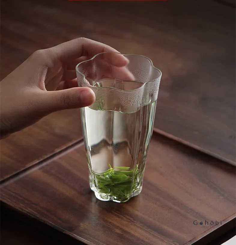 Gohobi Handmade Floral Tall Glass Aroma Tea Cup