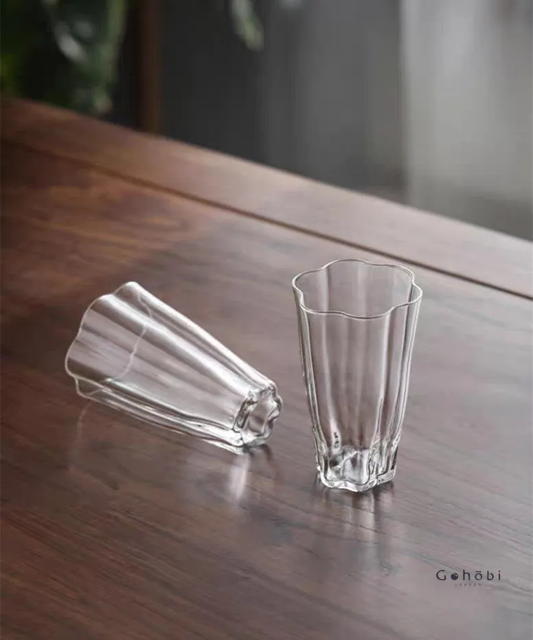 Gohobi Handmade Floral Tall Glass Aroma Tea Cup