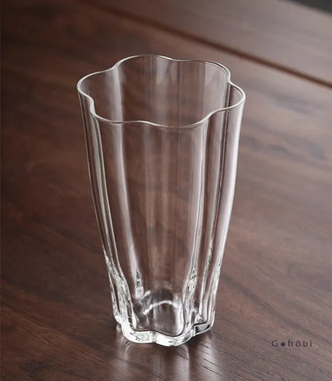 Gohobi Handmade Floral Tall Glass Aroma Tea Cup