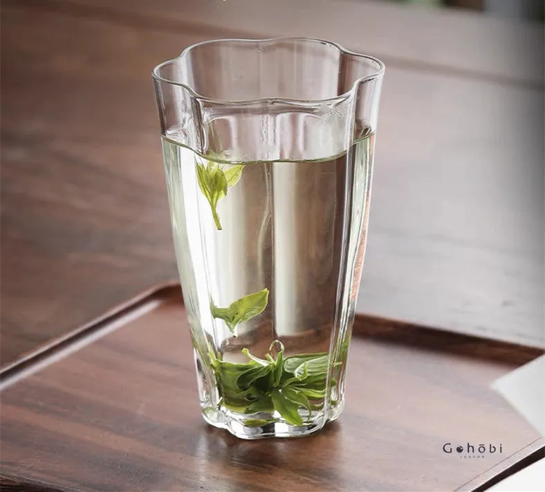 Gohobi Handmade Floral Tall Glass Aroma Tea Cup