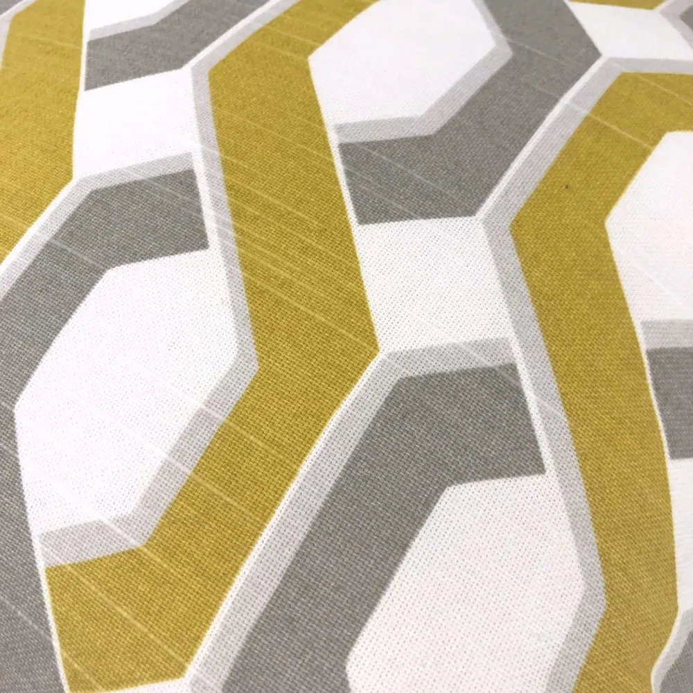 Gray Yellow White Twisted Geometric Stripe Pillow Cover