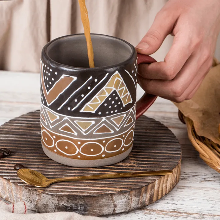 Handmade Retro Coffee Cup – Luxury Vintage-Style Coffee Mug