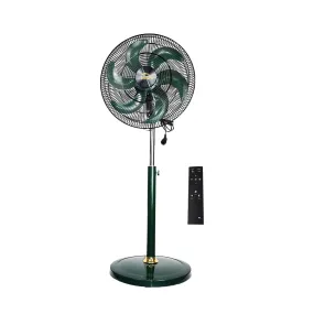 Havai BLDC 18" Pedestal Fan, Soundless, 50% Savings On Electricity, High Velocity,For Commercial And Residential Use, Assembly Included , Green - With Remote