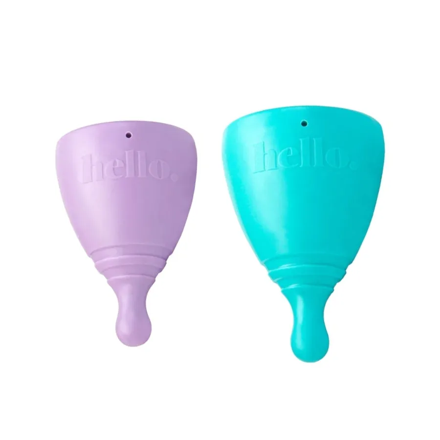 HELLO Menstrual Cup Double Box - S Lilac   M Blue