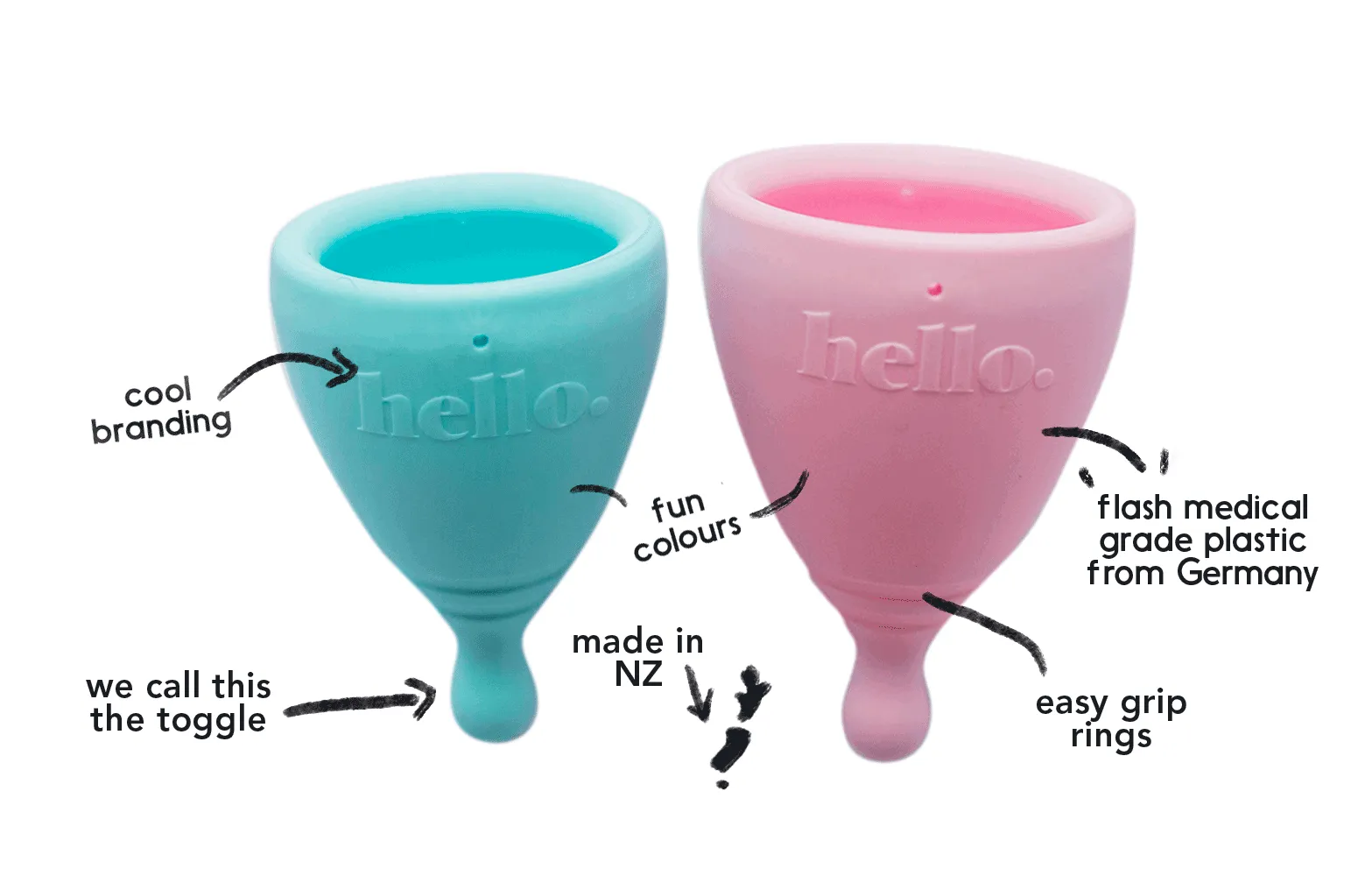 HELLO Menstrual Cup Double Box - S Lilac   M Blue