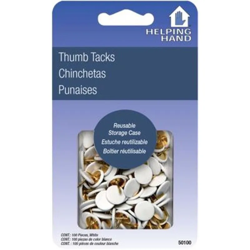 HELPING HAND - Thumb Tacks, Nickel - 100 Pieces