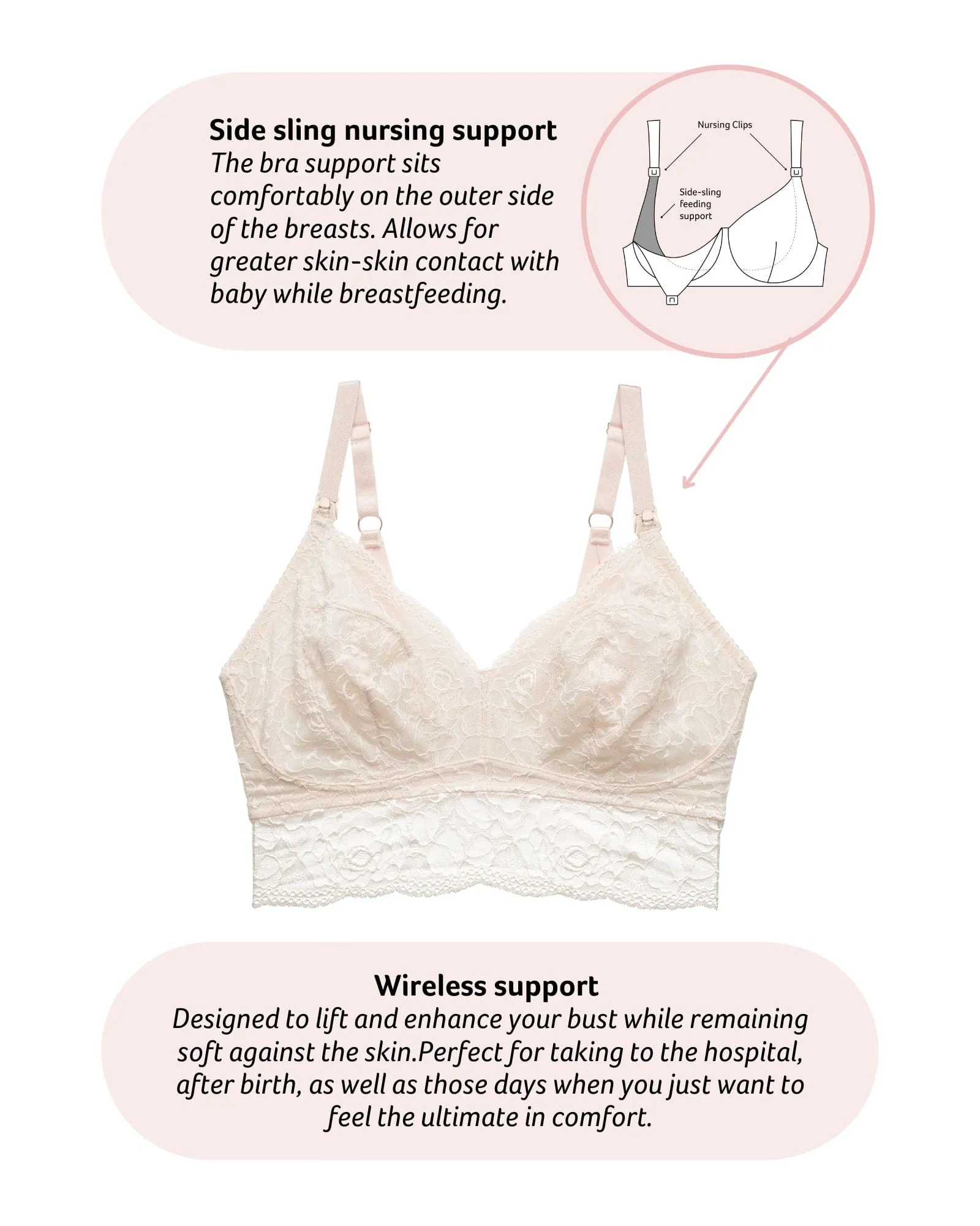 Heroine Multifit Nursing Bralette - Shell