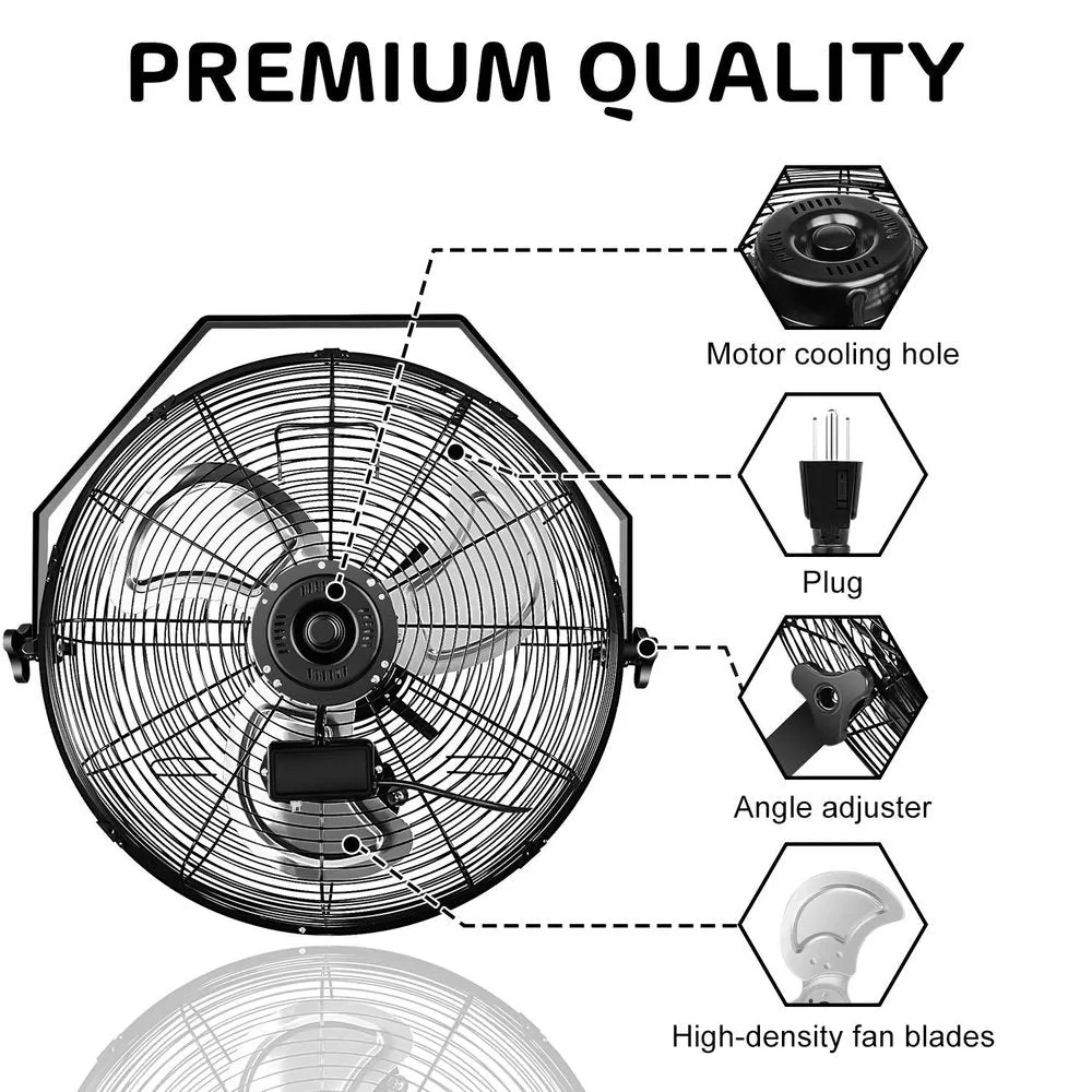 High Velocity Metal Wall Mount Fan-20inch