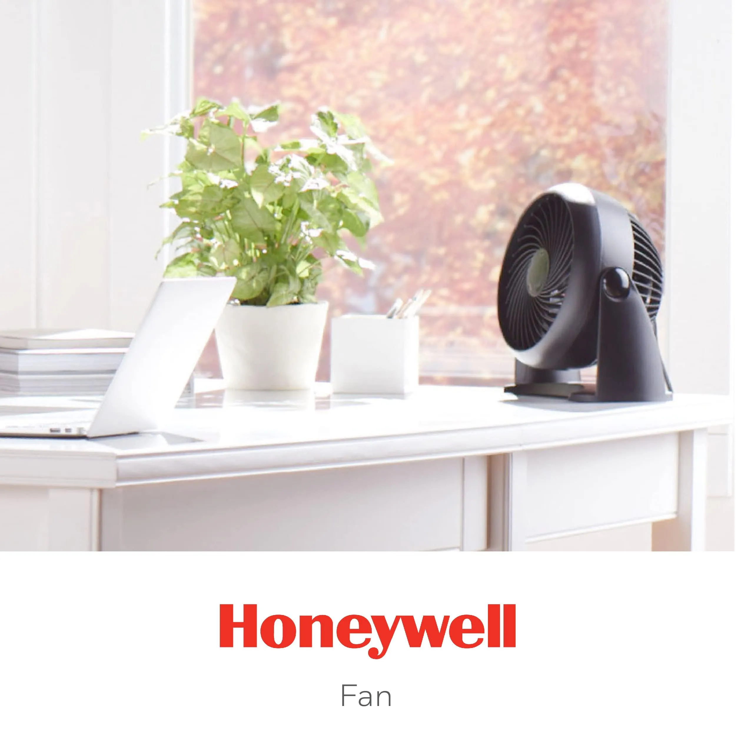 Honeywell HT900C 7" TurboForce® POWER  Desk/Table Fan, Air Circulator for Small Bedroom, Portable, Wall Mountable, Energy Saving, 3 Speeds, Black