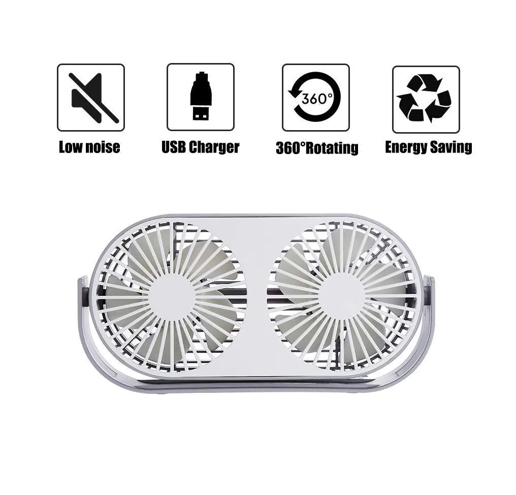 Hoteon F-Best 4.6 Inch Mini USB Desk Fan(White & Grey)