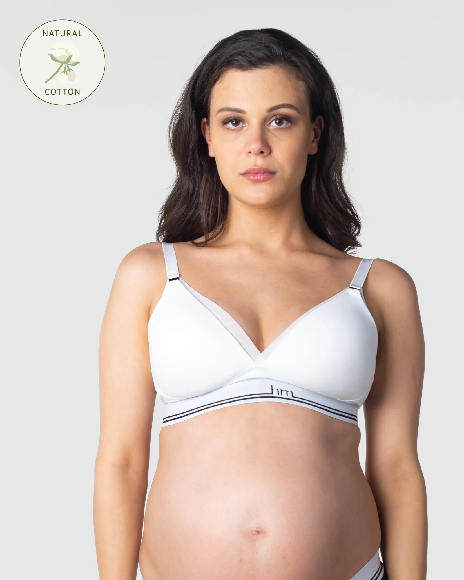 ICON COTTON T-SHIRT WHITE NURSING BRA -  WIREFREE