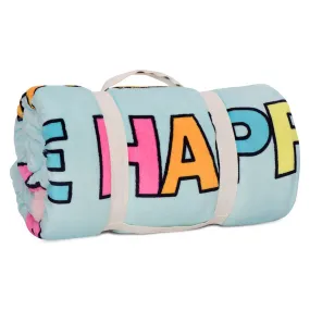 Iscream Be Happy Sherpa Blanket