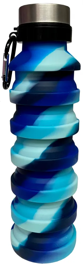 Iscream Ocean Waves Silicone Collapsible Water Bottle