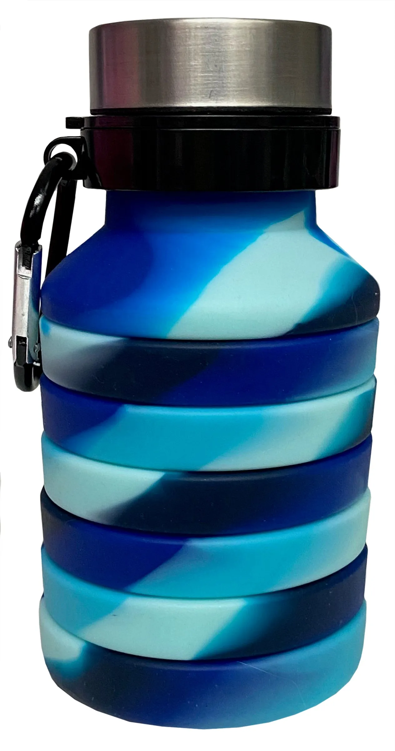 Iscream Ocean Waves Silicone Collapsible Water Bottle