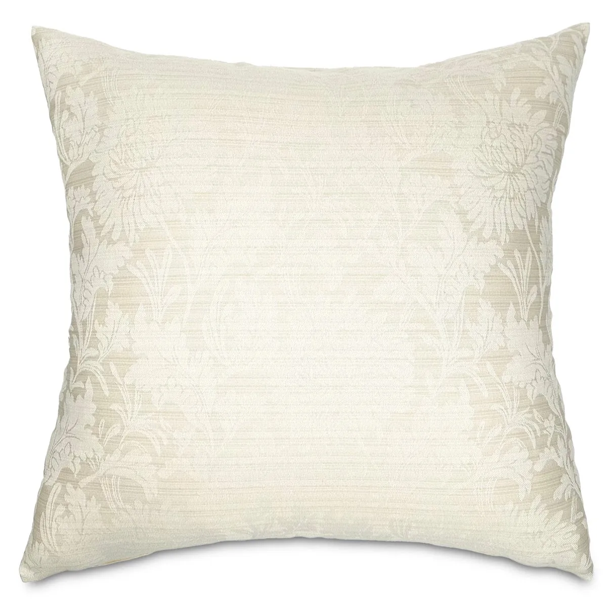 Ivory Traditional Damask Throw Pillow Cover