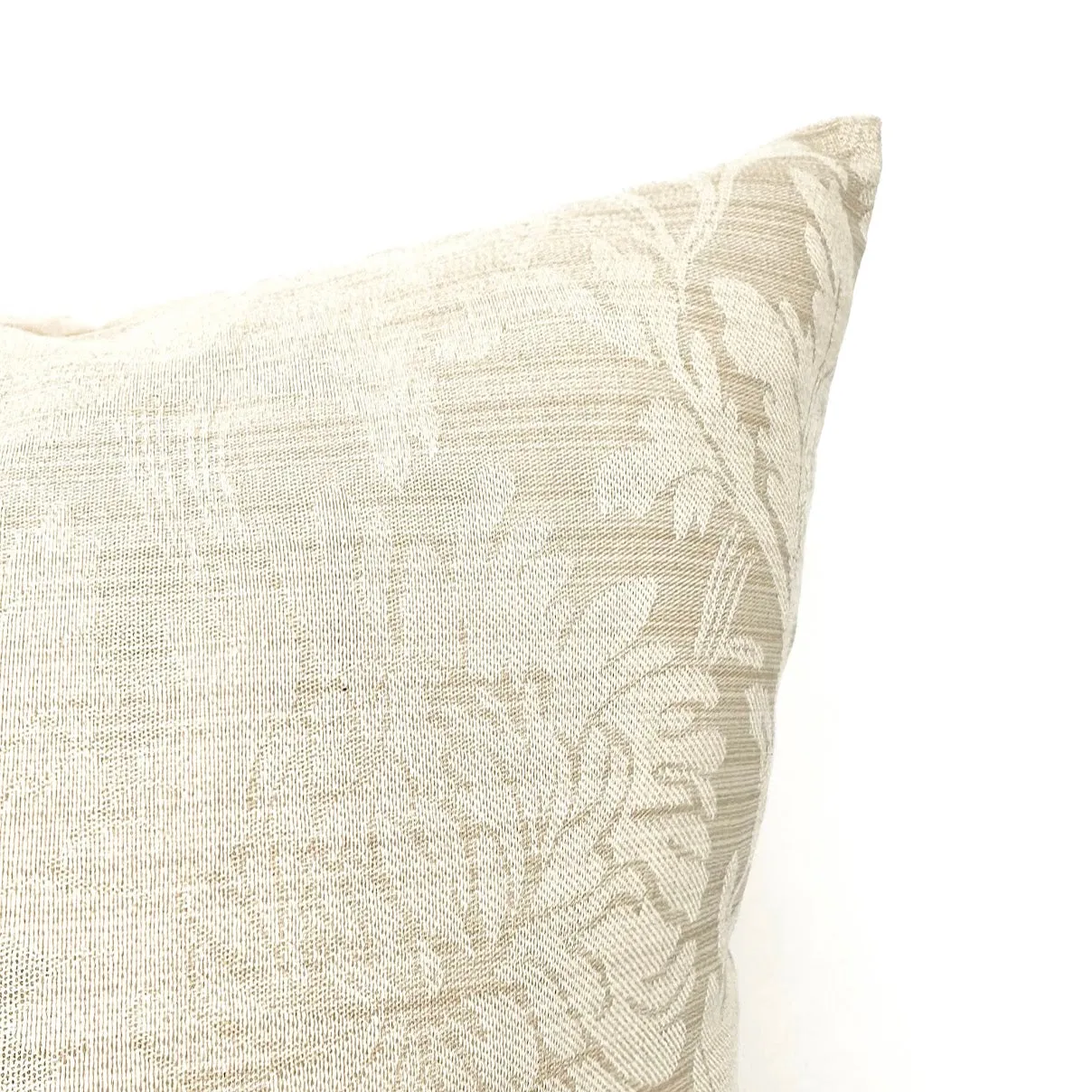 Ivory Traditional Damask Throw Pillow Cover