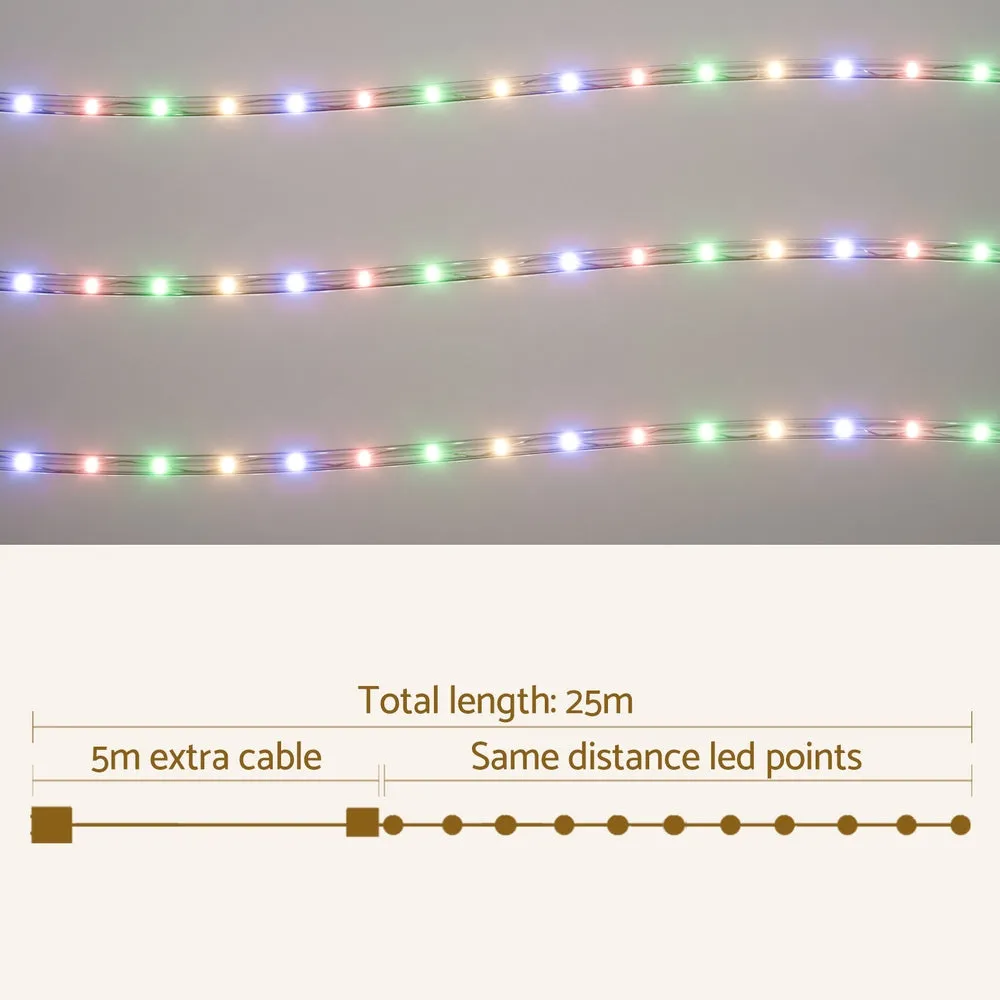 Jingle Jollys 20M Christmas Lights String Rope Light Decoration 600 LED Colorful