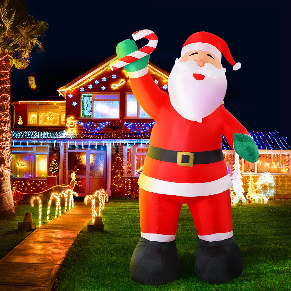 Jingle Jollys 3M Christmas Inflatable Santa Xmas Outdoor Decorations LED Lights