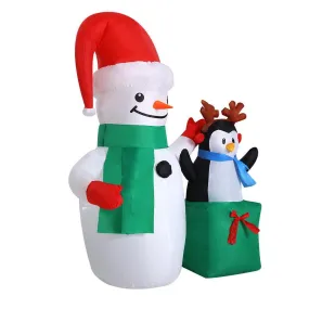 Jingle Jollys Inflatable Christmas 2.4M Snowman LED Lights Outdoor Decorations