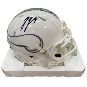 J.J. McCarthy Autographed Minnesota Vikings Salute To Service Mini Helmet