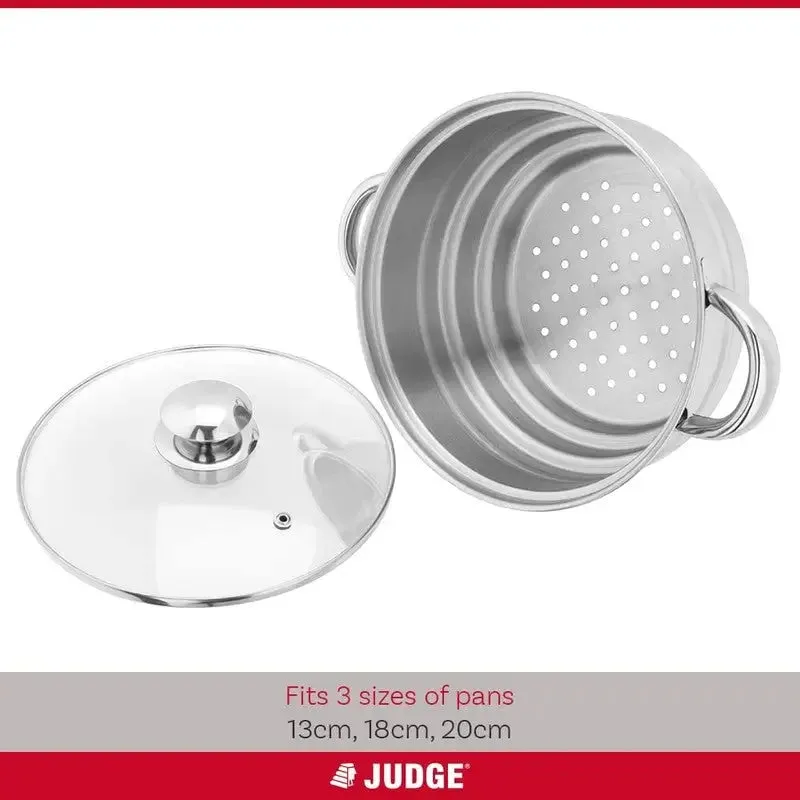 Judge Multi Steamer With Glass Lid 16/18/20cm Saucepans