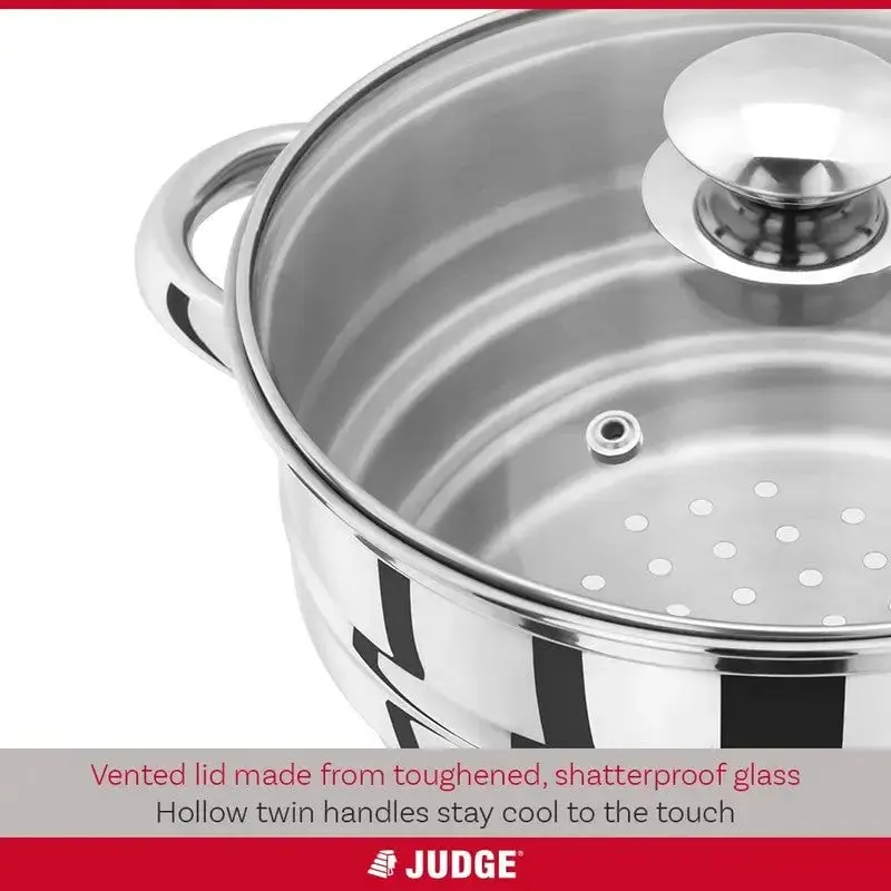 Judge Multi Steamer With Glass Lid 16/18/20cm Saucepans