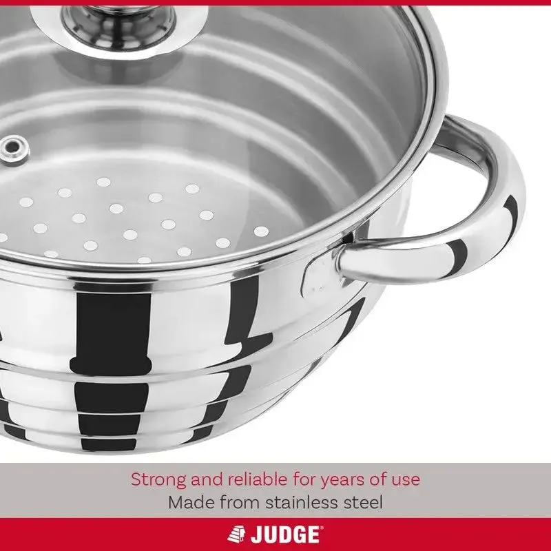 Judge Multi Steamer With Glass Lid 16/18/20cm Saucepans