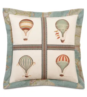 Kai Hand-Painted Balloons Throw Pillow Cover 22x22