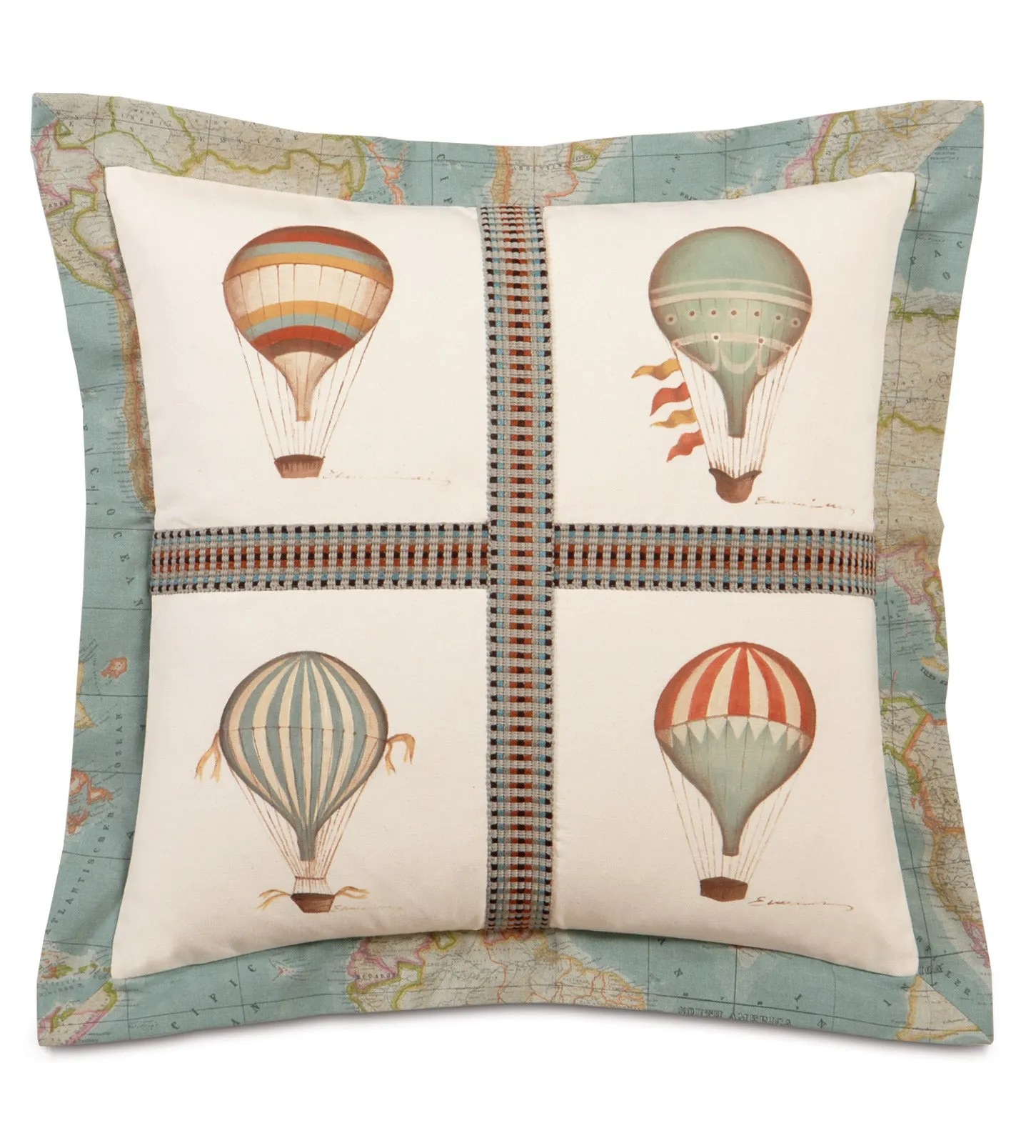 Kai Hand-Painted Balloons Throw Pillow Cover 22x22