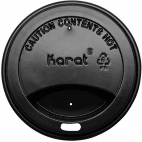 Karat 10-24oz Sipper Dome Lids - Black (90mm) - 1,000 ct