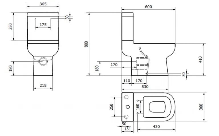 Kartell Studio Close Coupled Toilet with Soft Close Seat