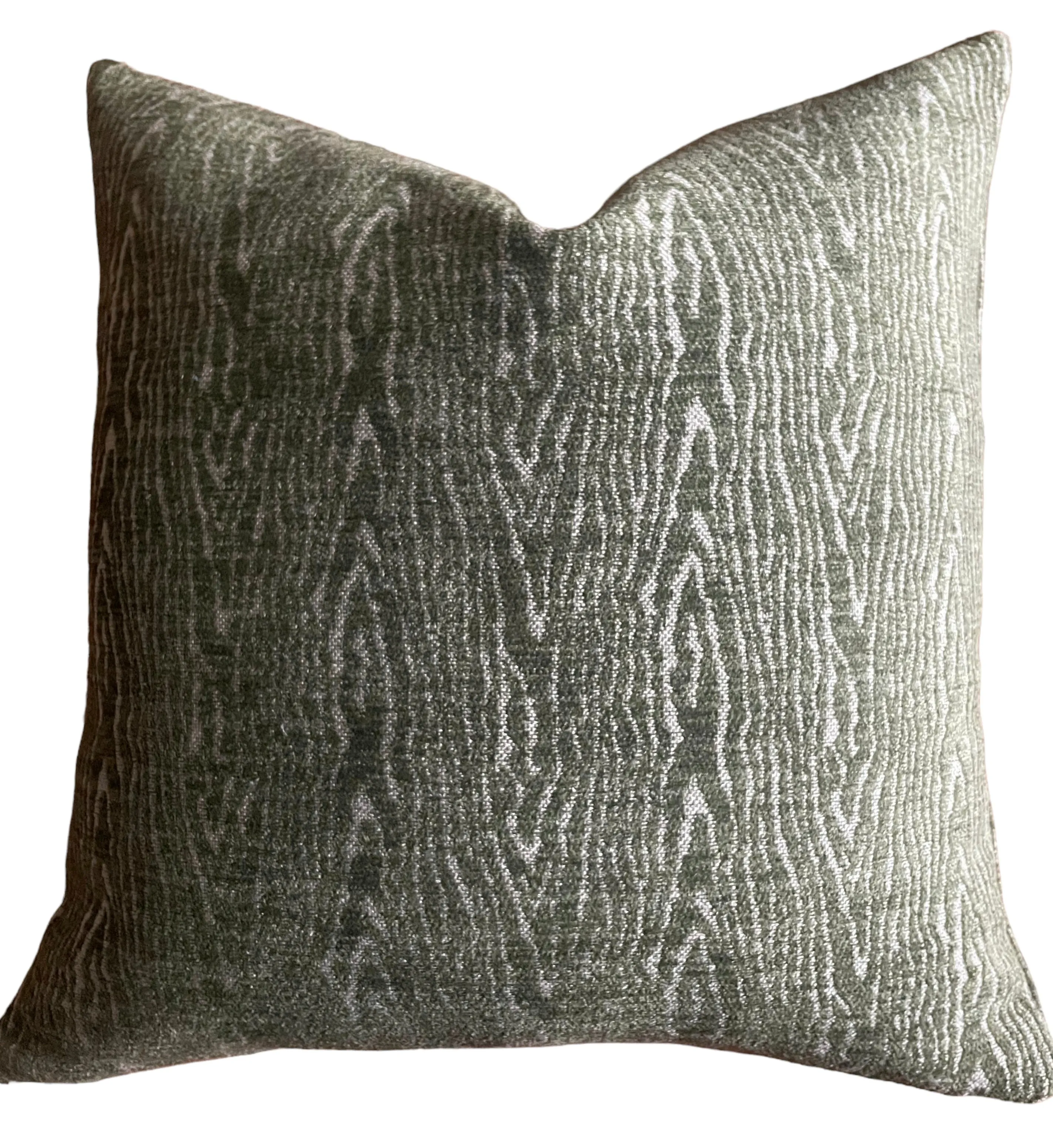 Kendra: Dark Sage Green Performance Chenille Pillow Cover / Animal Spots pillow / Sage Solid Pillow / Green Throw Pillow Cover