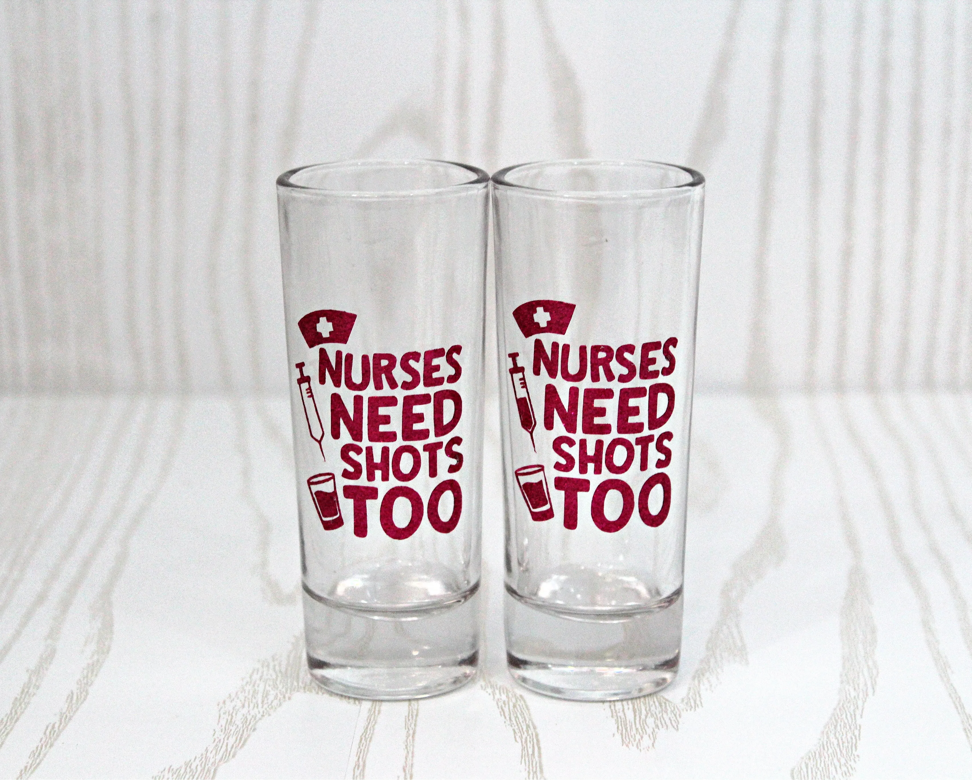 Kenzie's Boutique Handmade Nurse Week Gift - Appreciation Shot Glass – Nurses Need Shots Too for Women Men – Funny Care Package - Graduation - Practitioner