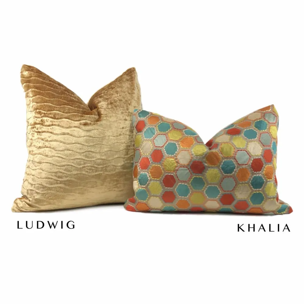 Khalia Multicolor Embroidered Hexagon Geometric Pillow Cover