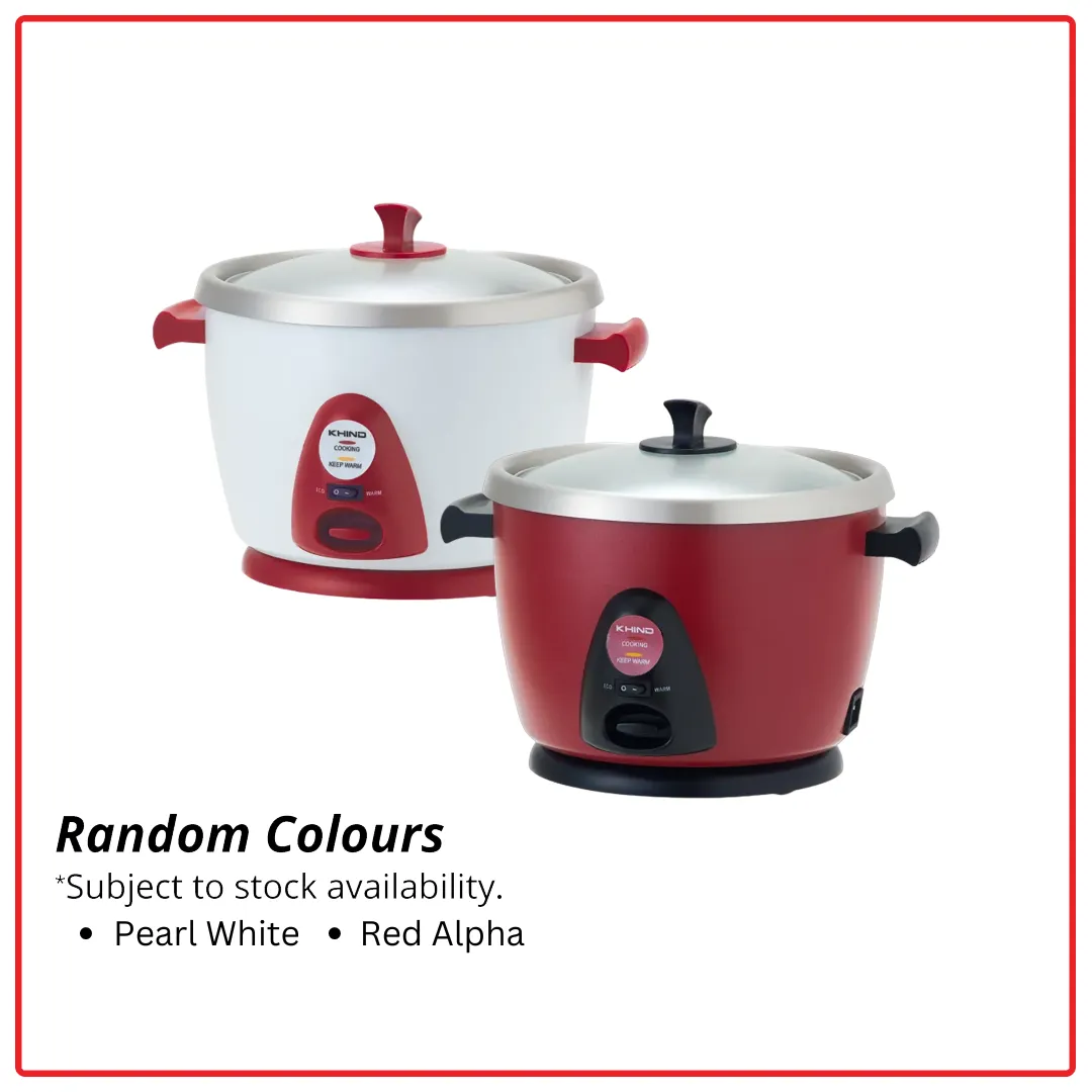 Khind RC110M (Random Colours) 1.0L Keep Warm Switch Anshin Rice Cooker