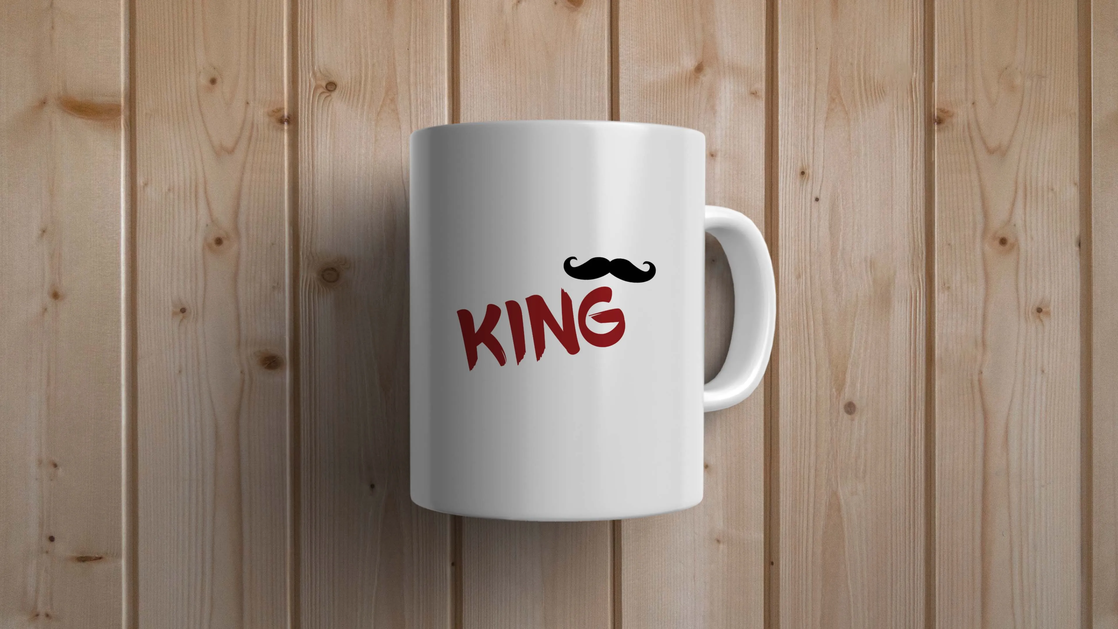 King with Moustache Design Mug