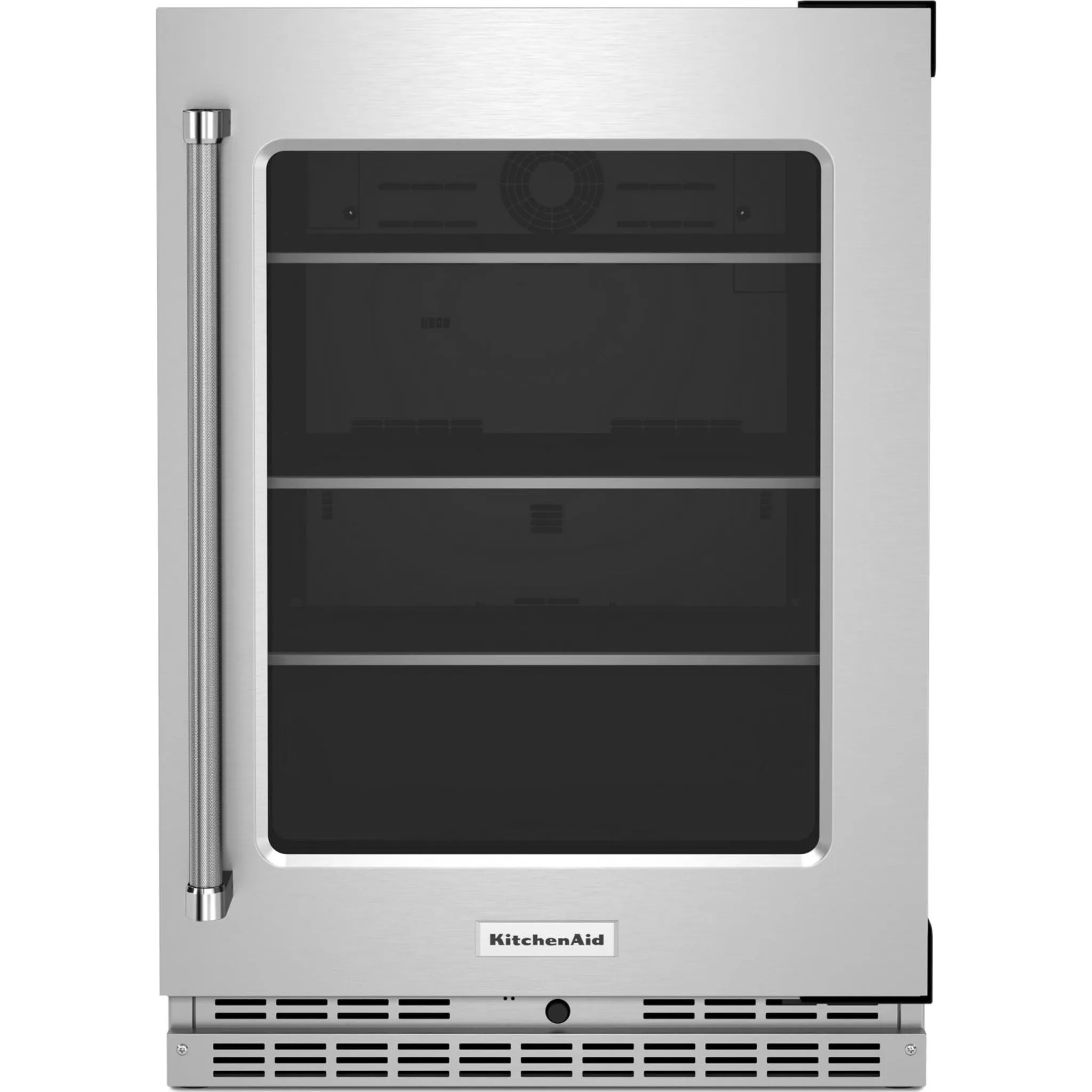 KitchenAid  24" Undercounter Refrigerator with Glass Door and Shelves with Metallic Accents (KURR314KSS)