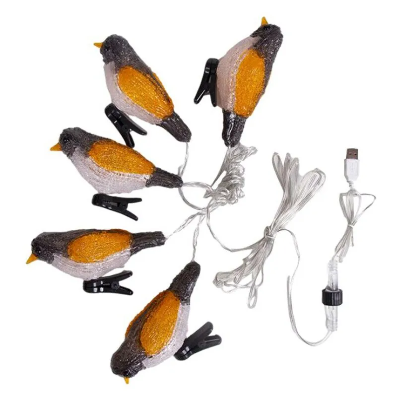 LED Solar Light Cute Bird Style Outdoor Waterproof Solar Fairy Lights String Garden Courtyard Christmas Decoration Sunlight Lamp