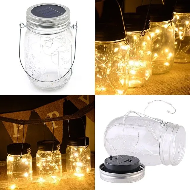 LED Solar Light String Glass Bottle Light Lamp for Party Wedding Christmas Decorative Outdoor Backyard Garland Lighting String