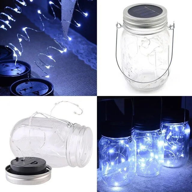 LED Solar Light String Glass Bottle Light Lamp for Party Wedding Christmas Decorative Outdoor Backyard Garland Lighting String