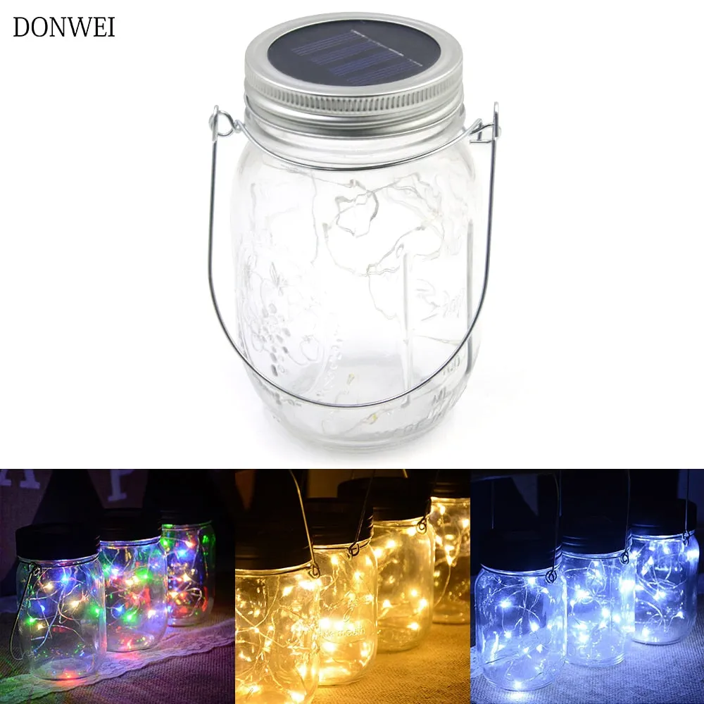 LED Solar Light String Glass Bottle Light Lamp for Party Wedding Christmas Decorative Outdoor Backyard Garland Lighting String