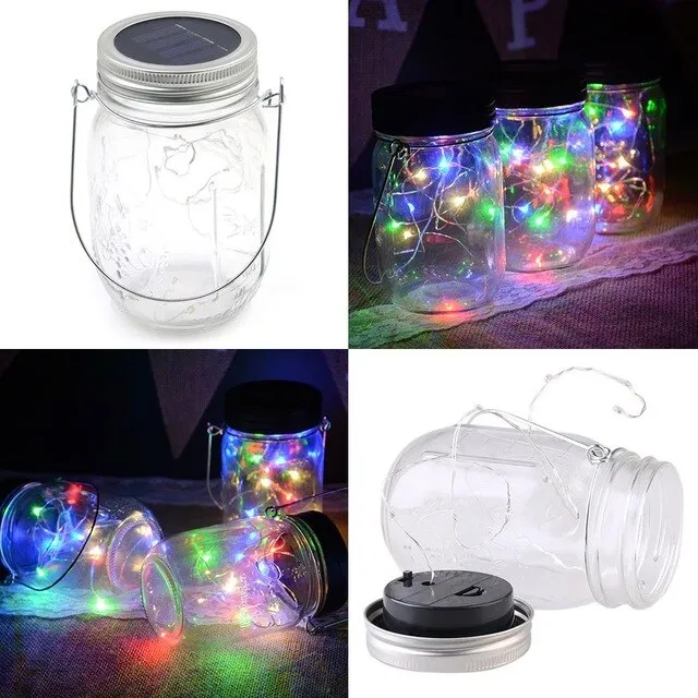 LED Solar Light String Glass Bottle Light Lamp for Party Wedding Christmas Decorative Outdoor Backyard Garland Lighting String