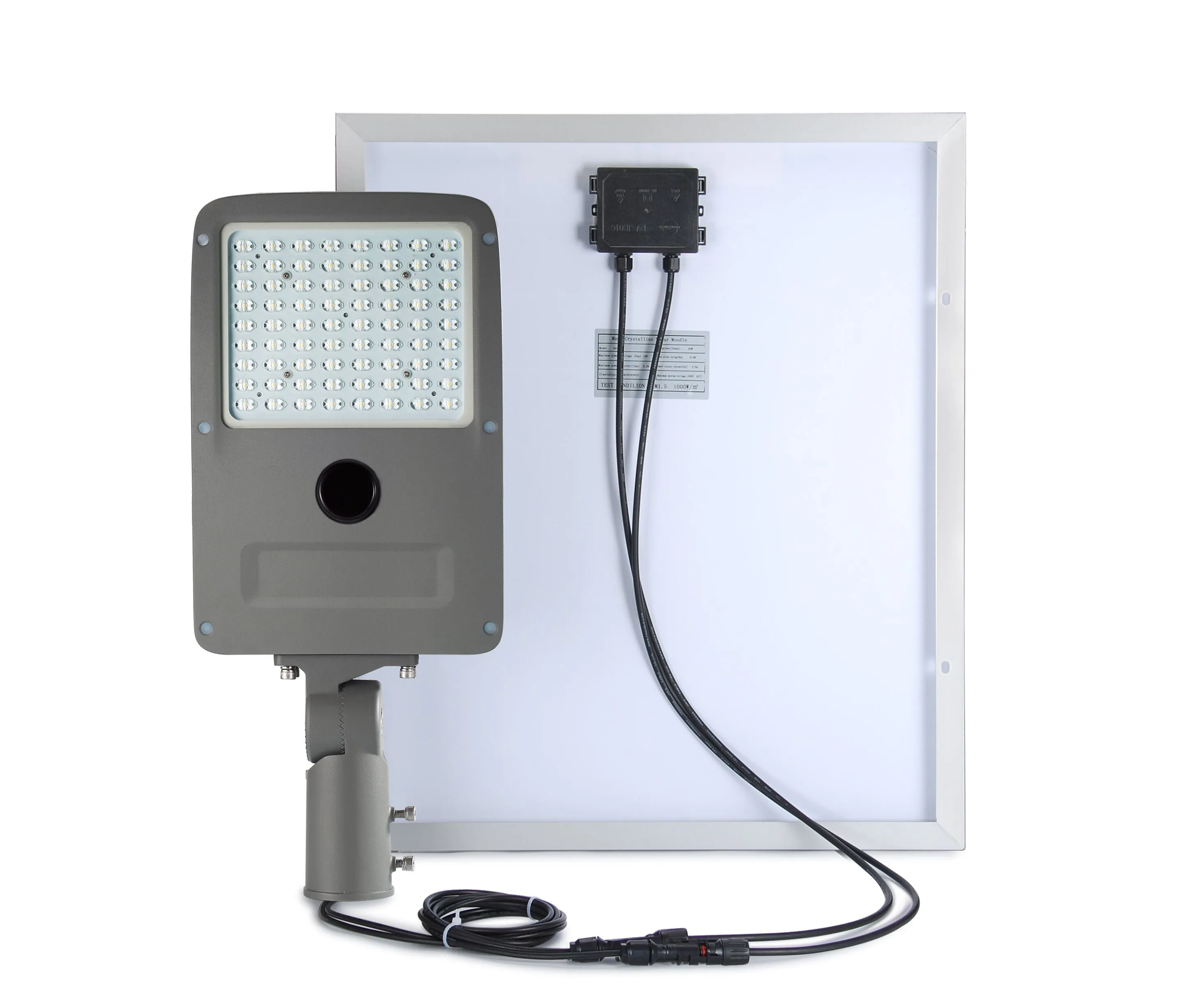 LED Solar Street Light Set ; 20W w/ 50W Solar Panel ; 6000K